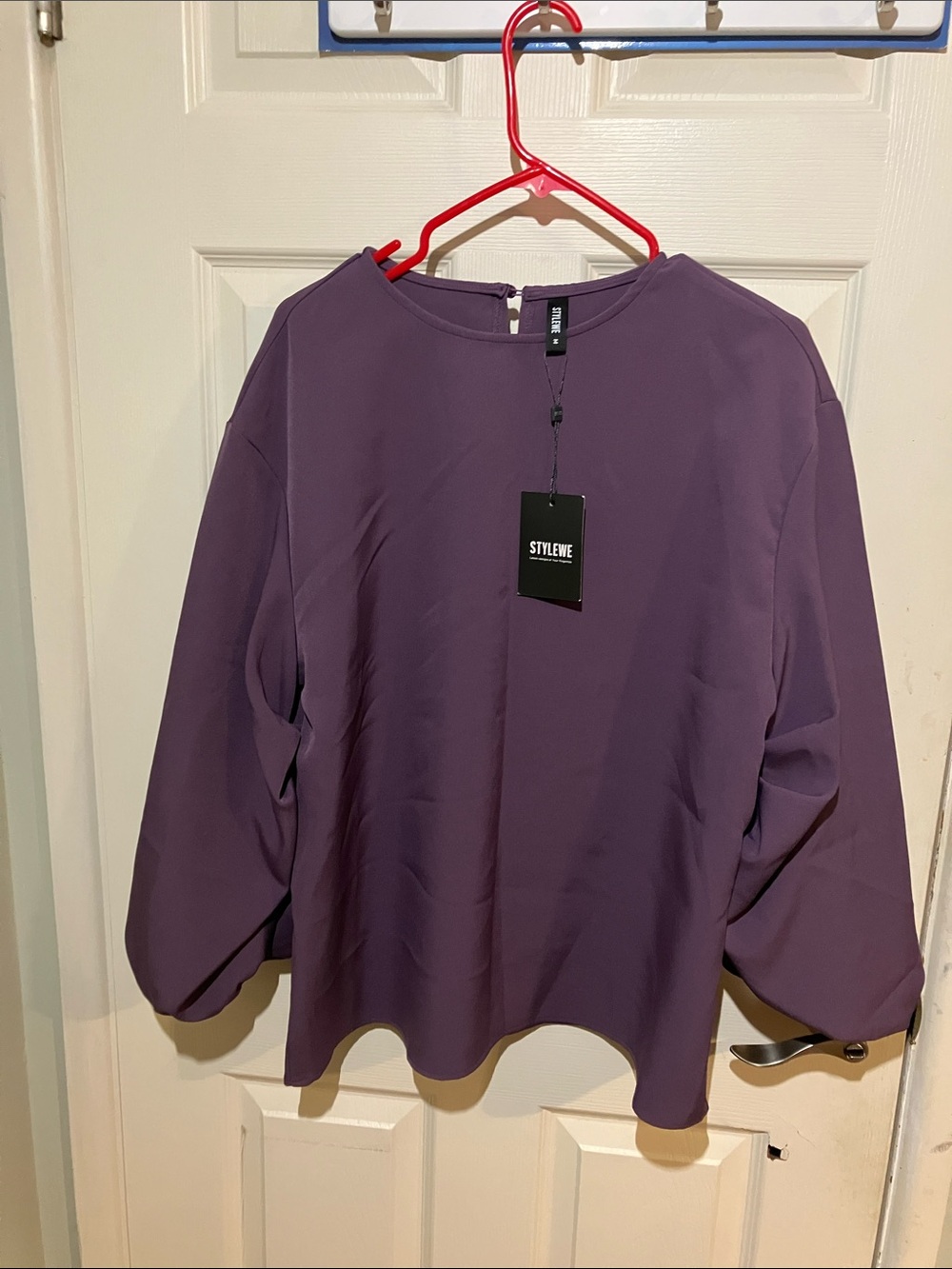 STYLEWE Plum Long Sleeve Crewneck Top